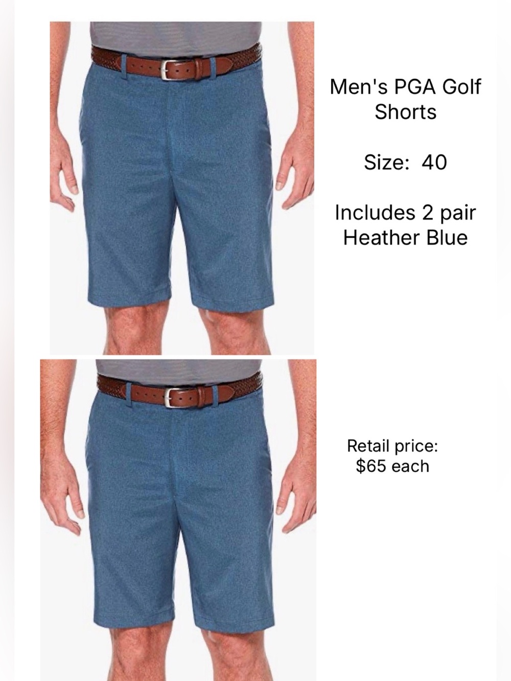 PGA Tour Golf Shorts Bermuda Outdoor Casual Men's Size 40!  Bundle of 2 pairs